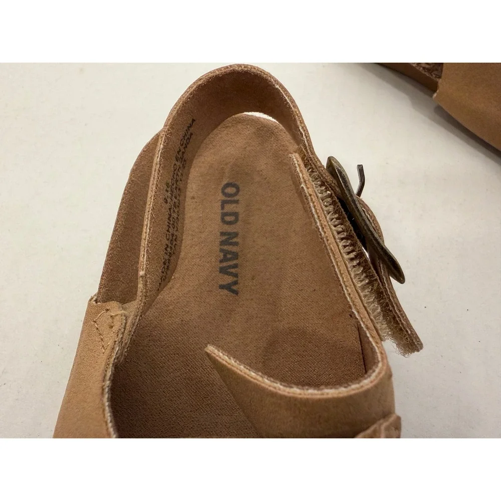 Old Navy Sandals Earth Sanda 9‎ Tan Faux Suede Double Strap Buckle Toddler Shoes